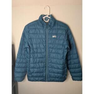 REI blue down puffer jacket youth large 14/16